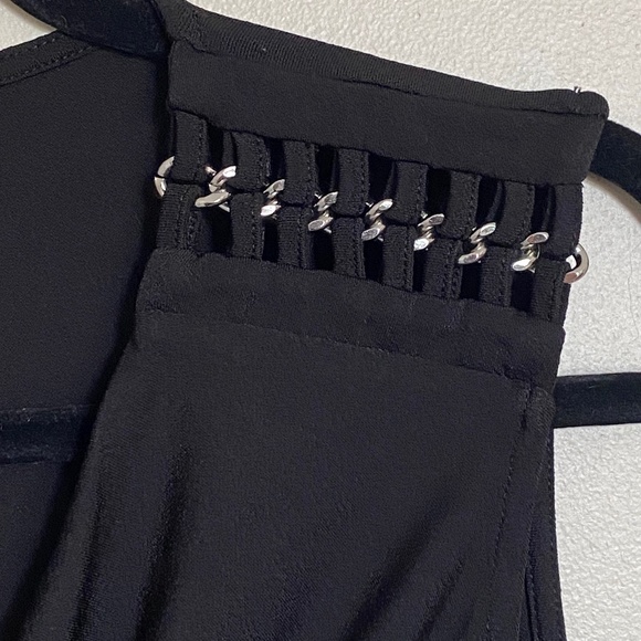 Cleo Black Sleeveless Top with Draped Neckline, Size S - Picture 3 of 7